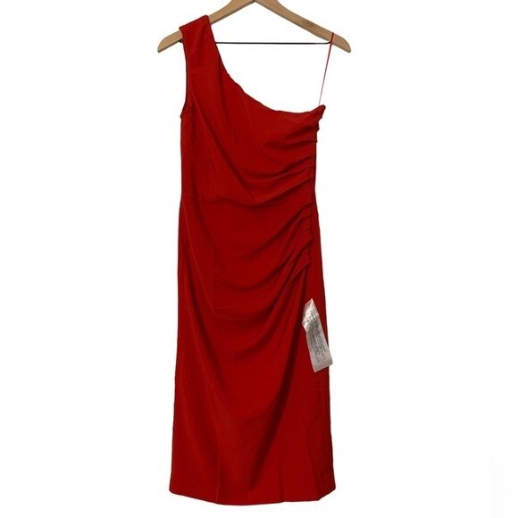 NWT Dress the Population Martin Midi Dress. Size Medium. Color Red - Picture 4 of 7